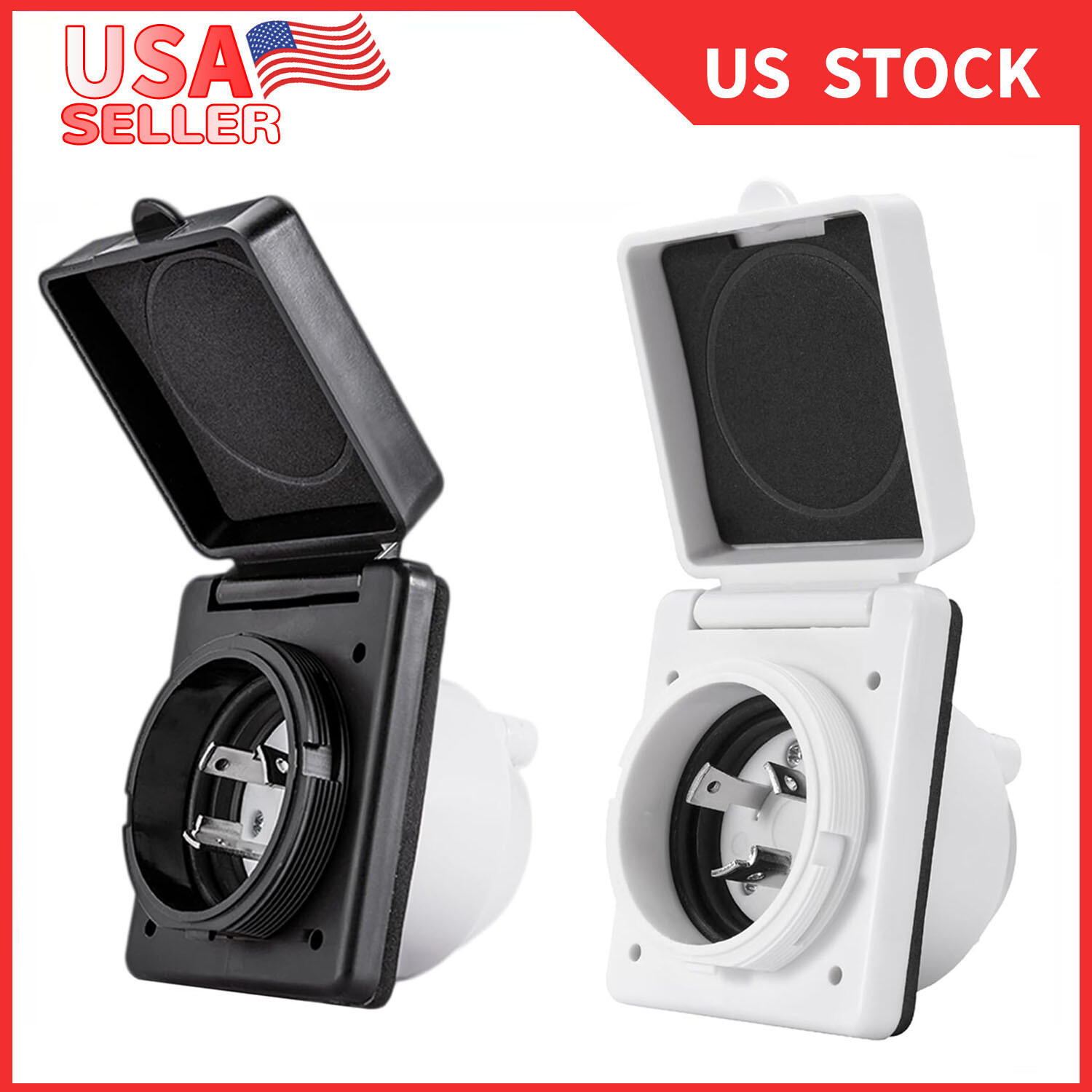 RV Power Twist Lock Plug Inlet 30 AMP Male Inlet Plug Connector Receptacle ETL