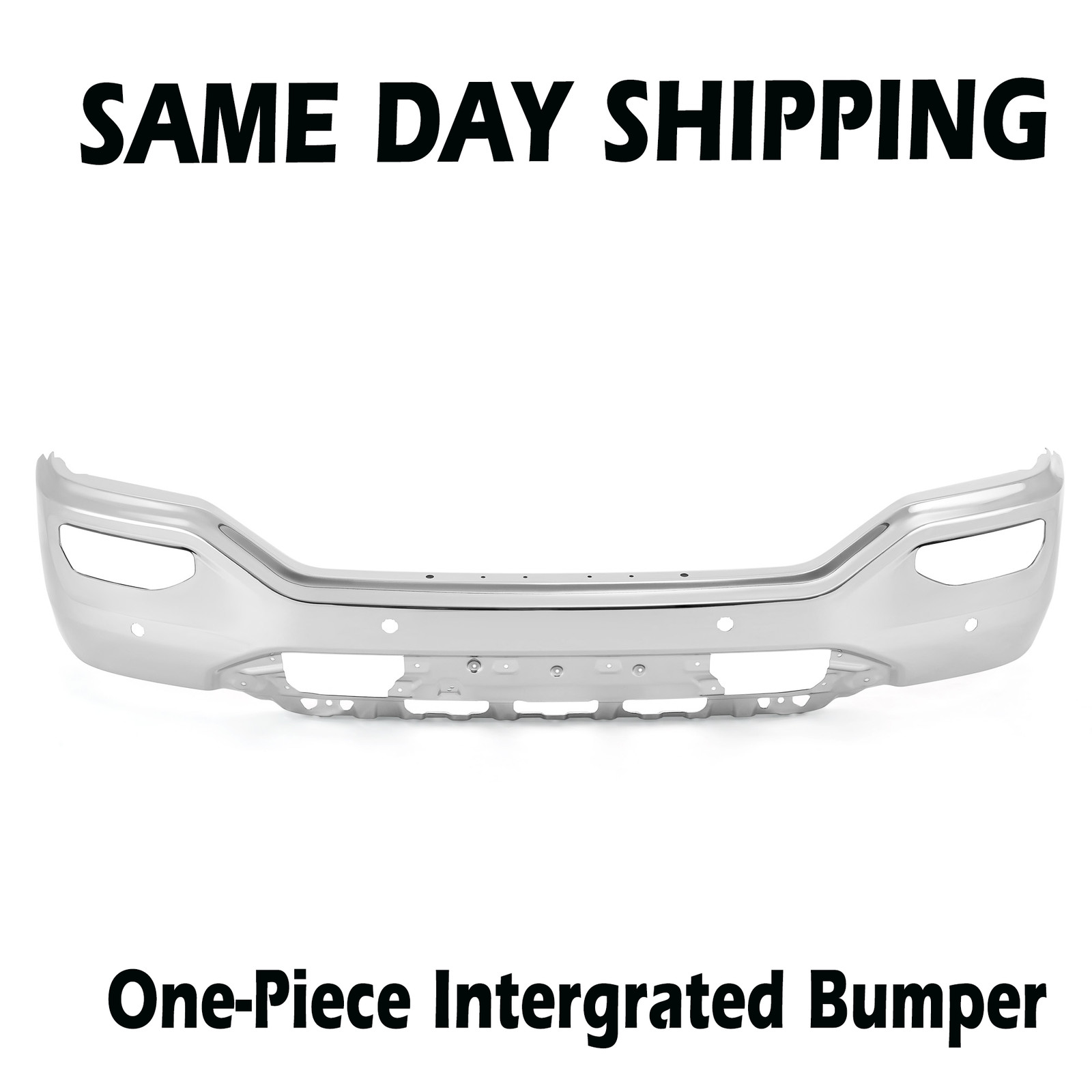 Front Bumper For GMC Sierra 1500 Truck 2016-2018 Chrome Steel With Park Assist