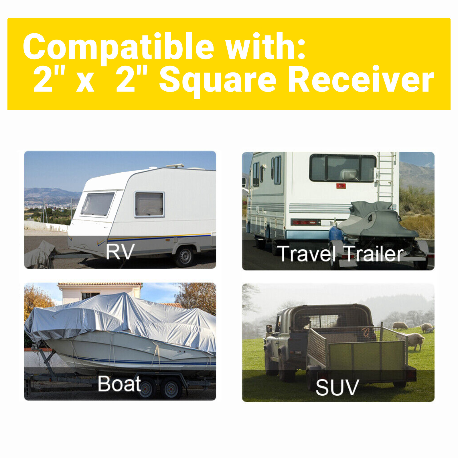 Adjustable Trailer Hitch 2″ Receiver 6″ Drop 12500 lb Dual Ball Heavy Duty