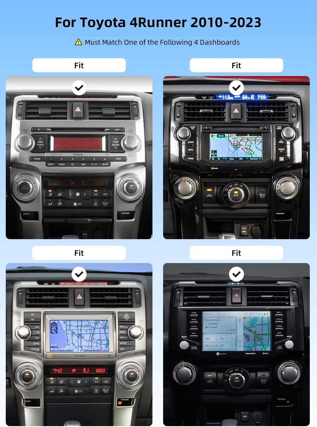 Dasaita Car Radio for Toyota 4Runner 2010-2023 Built-in 5G WiFi 4G Cellular GPS