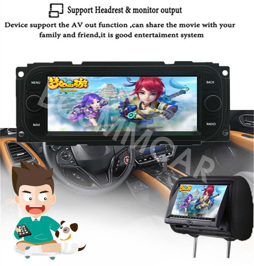 6.8in Radio Multimedia Player BT Mirror Link Cam Fit For Jeep Wrangler 2003-2006