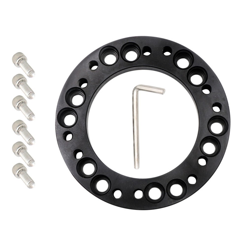 12.5mm Black Aluminum Steering Wheel Hub Adapter Spacer Kit For MOMO to New