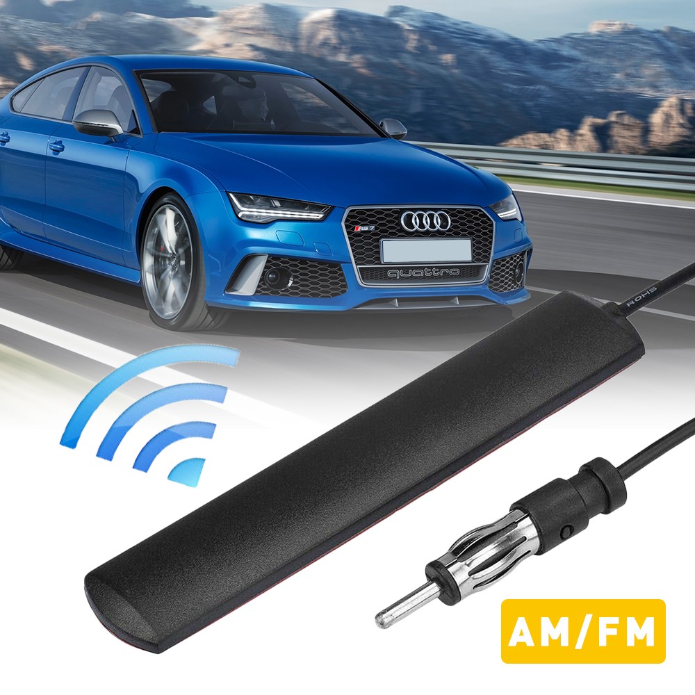 UNIVERSAL CAR HIDDEN AMPLIFIED ANTENNA KIT ELECTRONIC STEREO AM/FM RADIO 12V