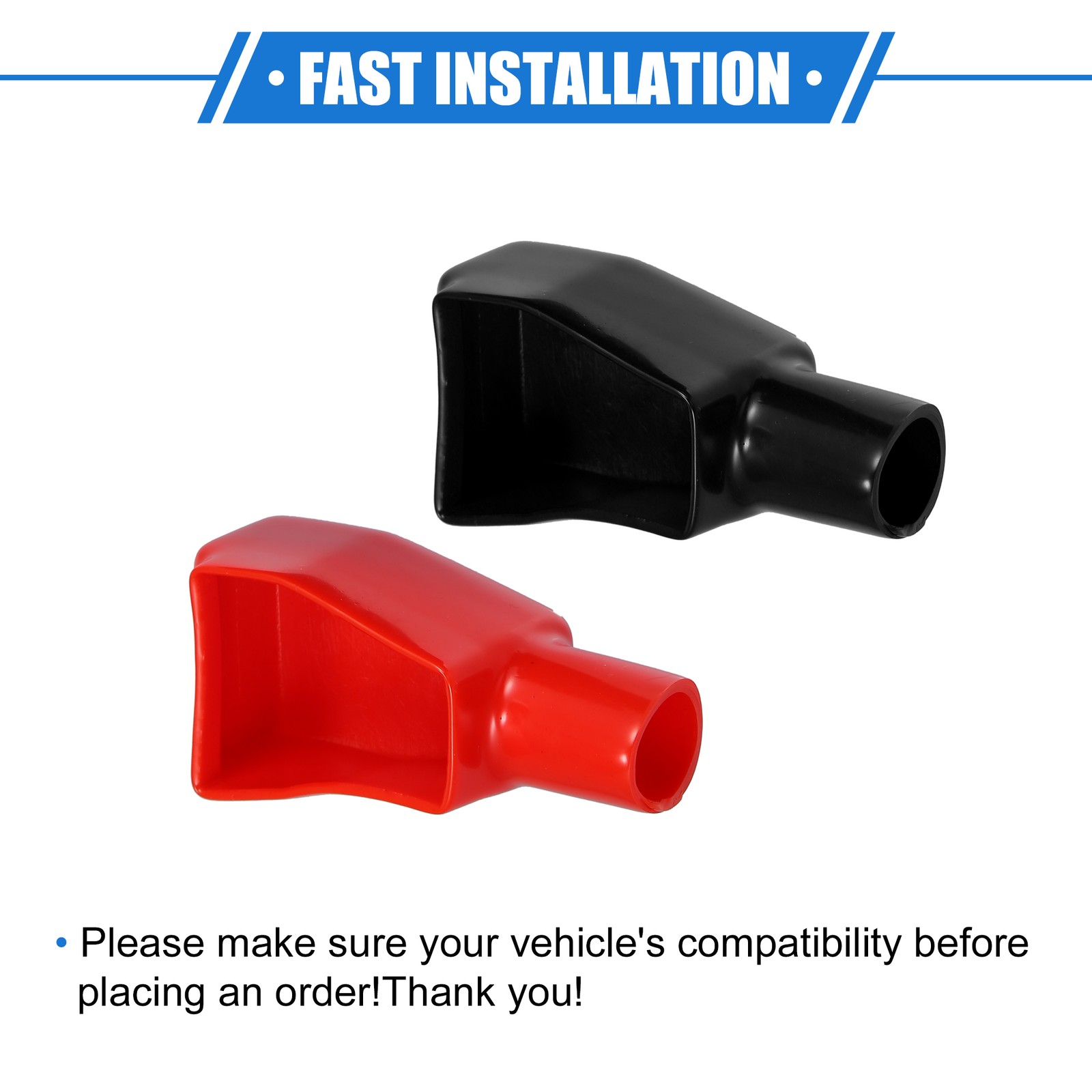 TWO Battery Terminal Insulation Covers 19mm 0.75″ Car Battery Post Cap Universal