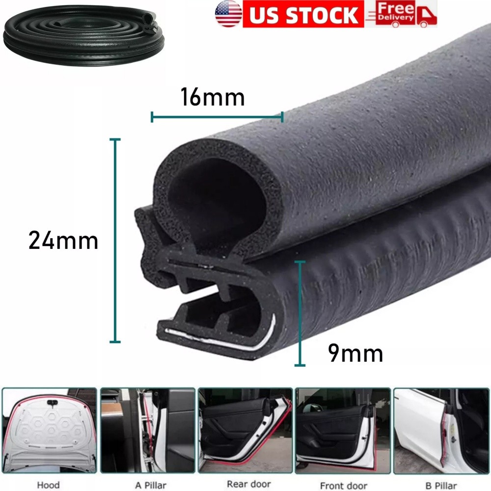 Automotive Door Weather Stripping 10Ft Boat Car Door Rubber Edge Trim Seal Strip