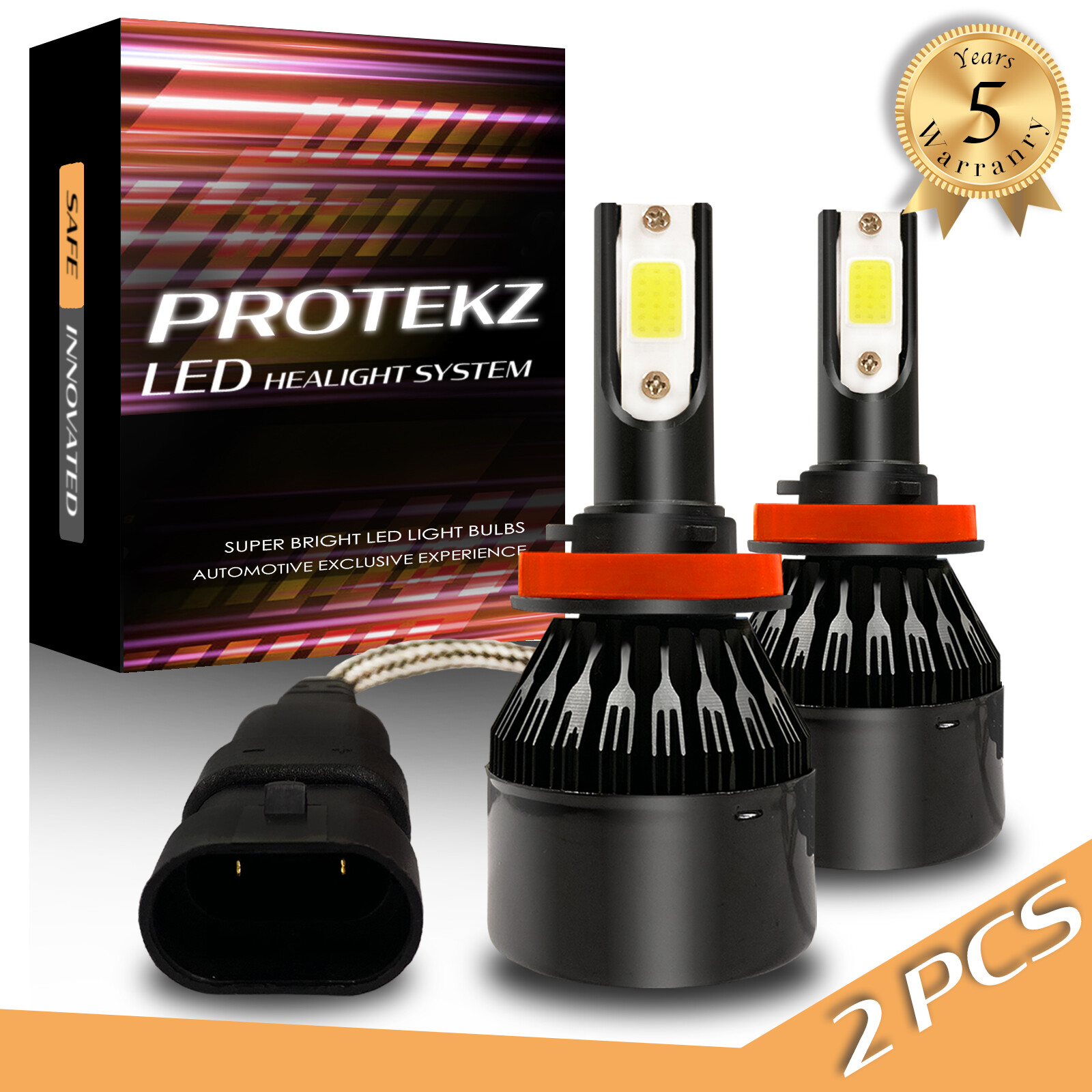 Protekz LED Headlight Kit Hb3 9005 6000K 800W 120000LM for Kia Optima 2016 Bulb