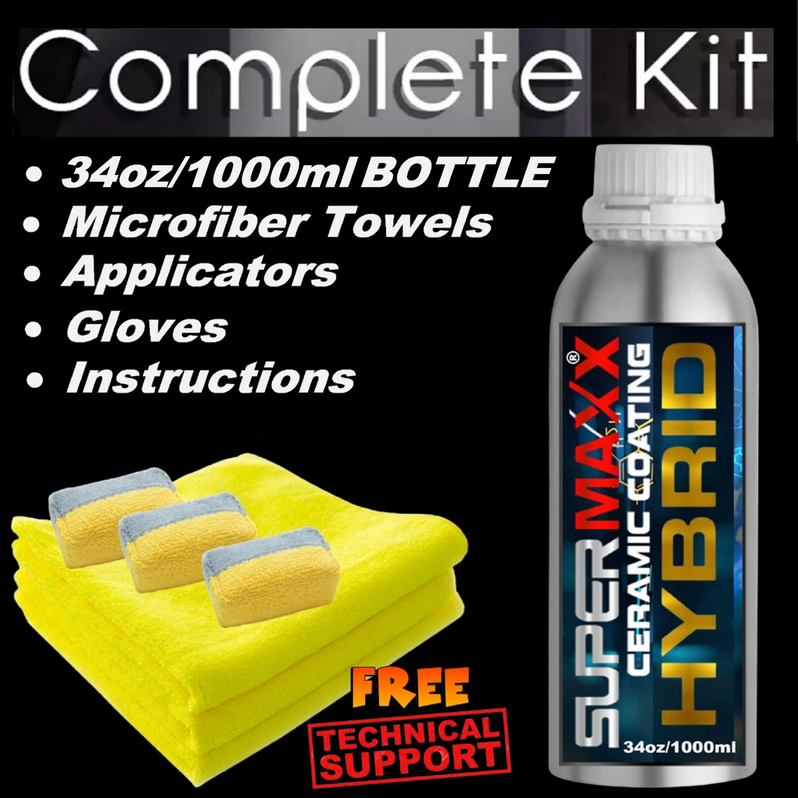 HYBRID CERAMIC CAR COATING “PRO GRADE TRICURE POLYSILAZANE ‘HIGH GLOSS’ – “KIT”