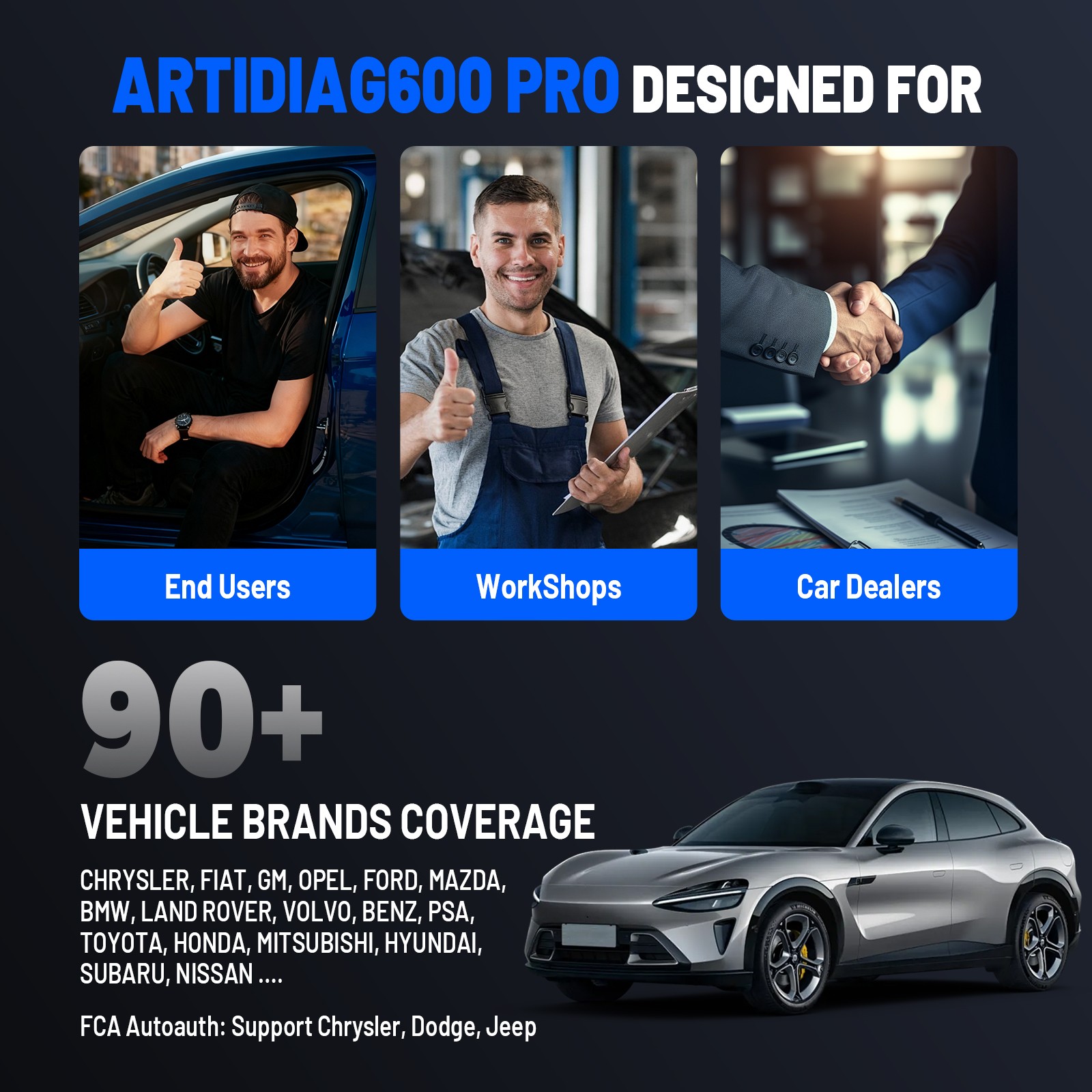 No Subscription OBD2 Scanner TOPDON AD600PRO Auto Diagnostic Tool 9 Resets TPMS