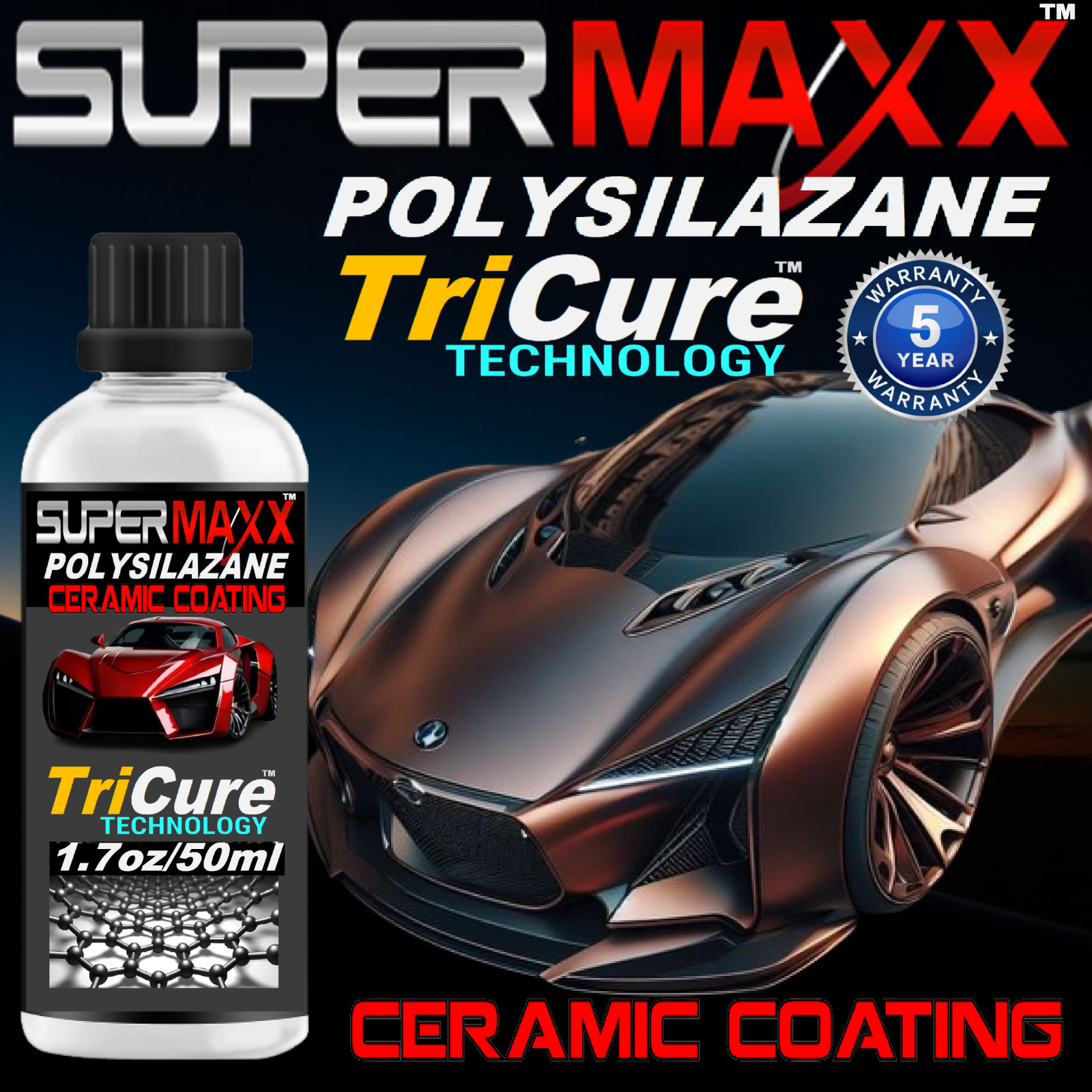 CERAMIC CAR COATING ADVANCED “TRICURE” TECHNOLOGY “PAINT PROTECTION GLOSS”- KIT