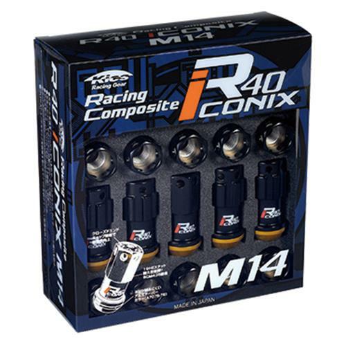 PROJECT KICS R40 ICONIX 14X1.5 20 PIECES BLACK LUG NUTS CAPLESS TUNER ACORN