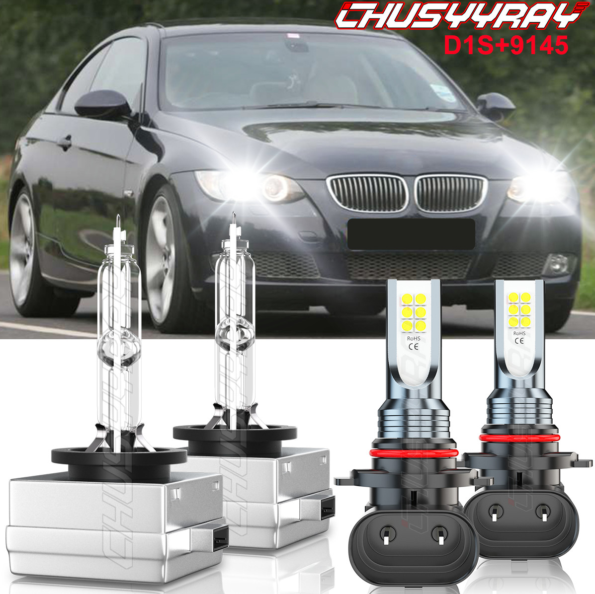 For BMW 525i 530i 2006-2007 -4PCS LED Headlight HI/LO Beam & Fog Light Bulbs