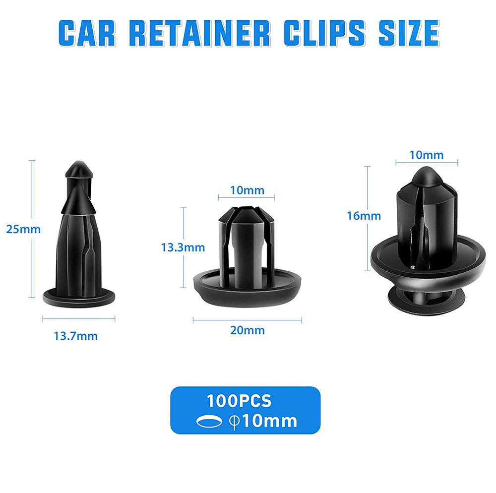 100Pcs 10mm Bumper Clips Retainer Auto Car Rivets Fastener Fender Push For Honda