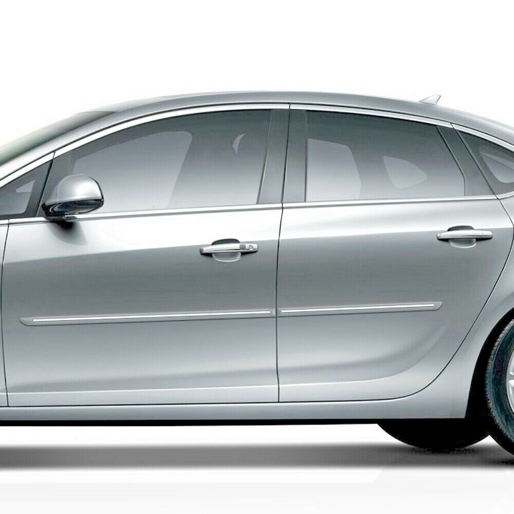 For: Buick Verano 2012-2017 Painted Side Moldings w/ Chrome Inserts #CF-VERANO
