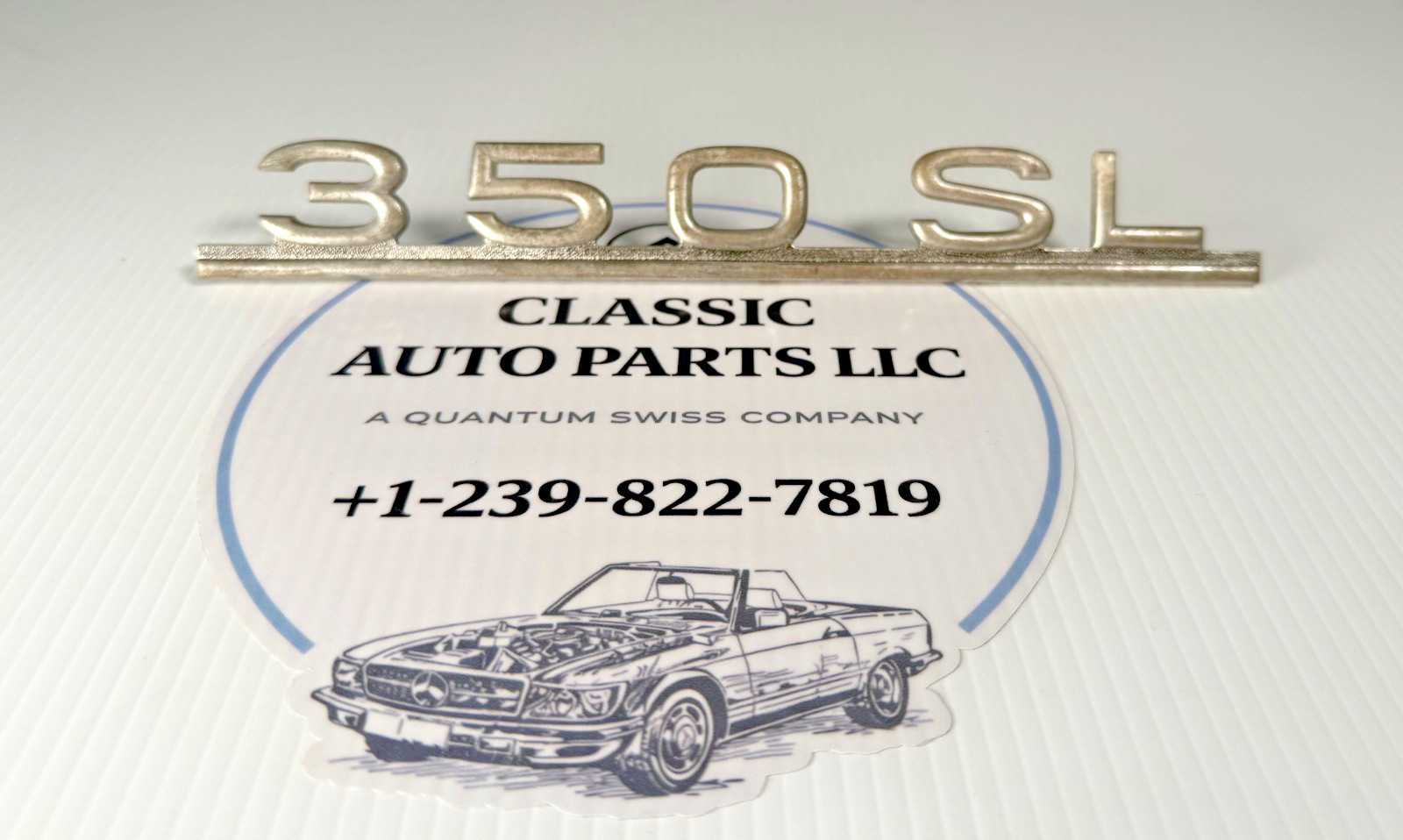 Mercedes Benz R107 350SL 1078170115 OEM Trunk Emblem Badge Chrome Very Nice