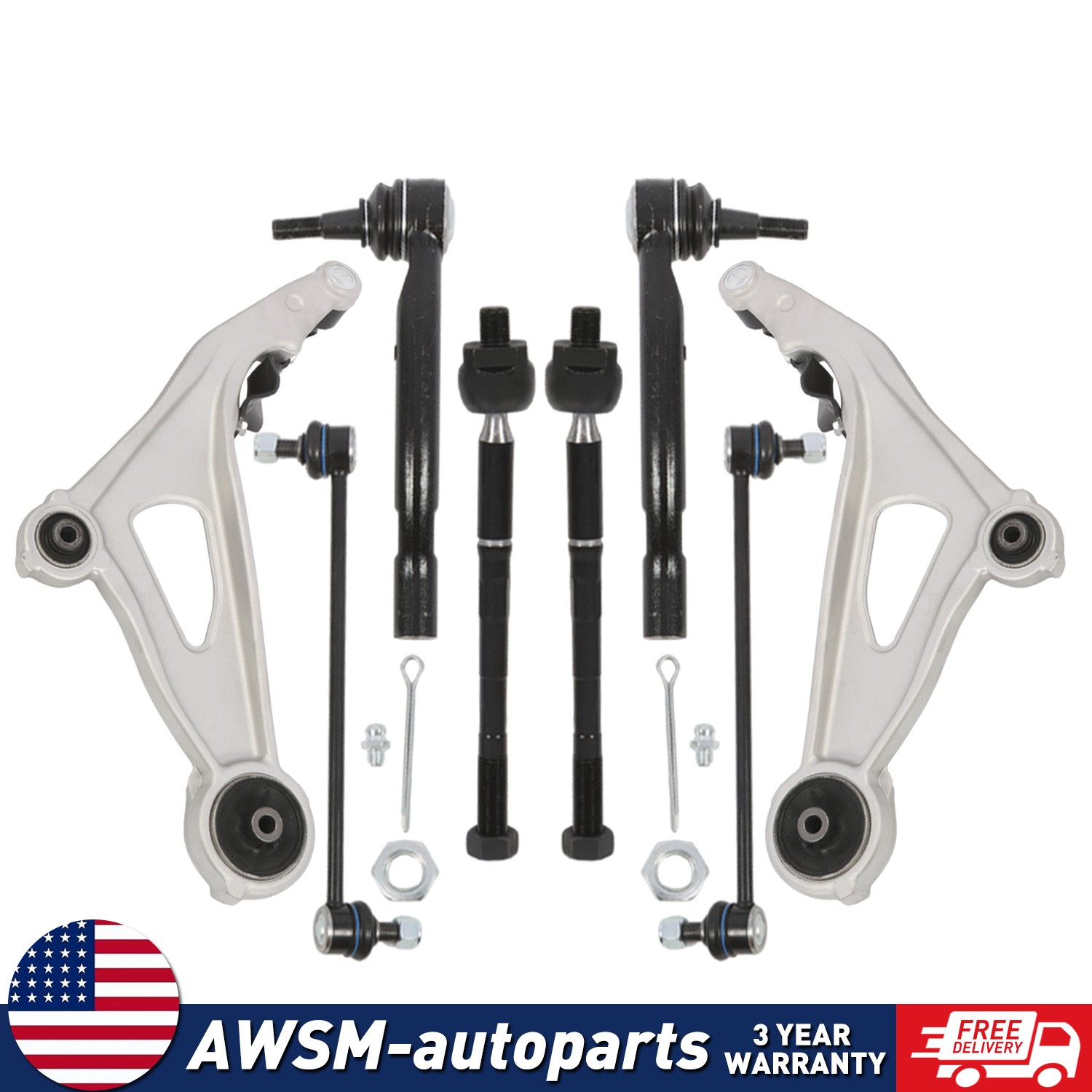 8x Front Lower Control Arms w/Link For 2013-2019 Nissan Pathfinder Infiniti JX35
