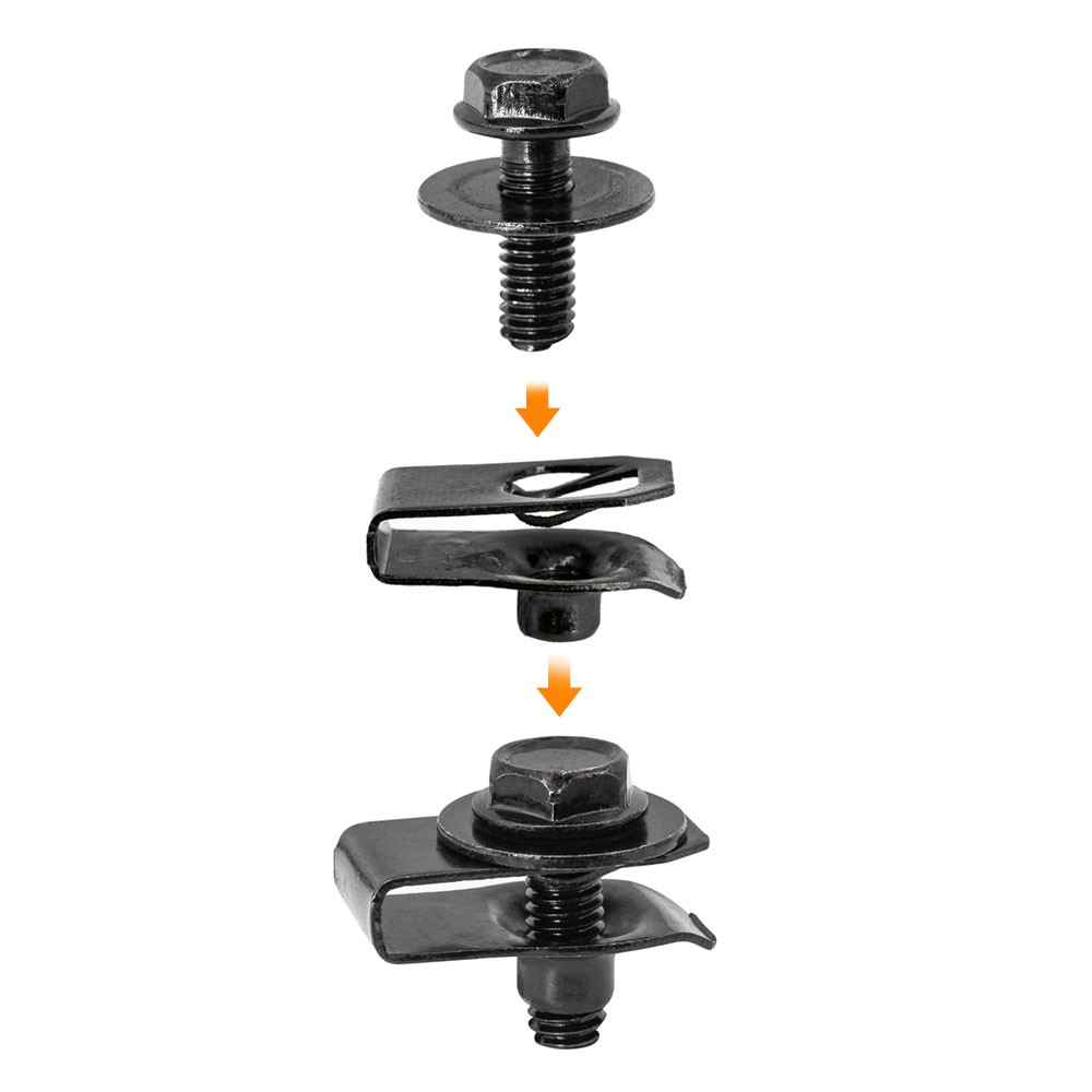 5Sets Body Bolts & U-nut Clip M6 Engine Cover Undertray Splash Shield Guard Clip