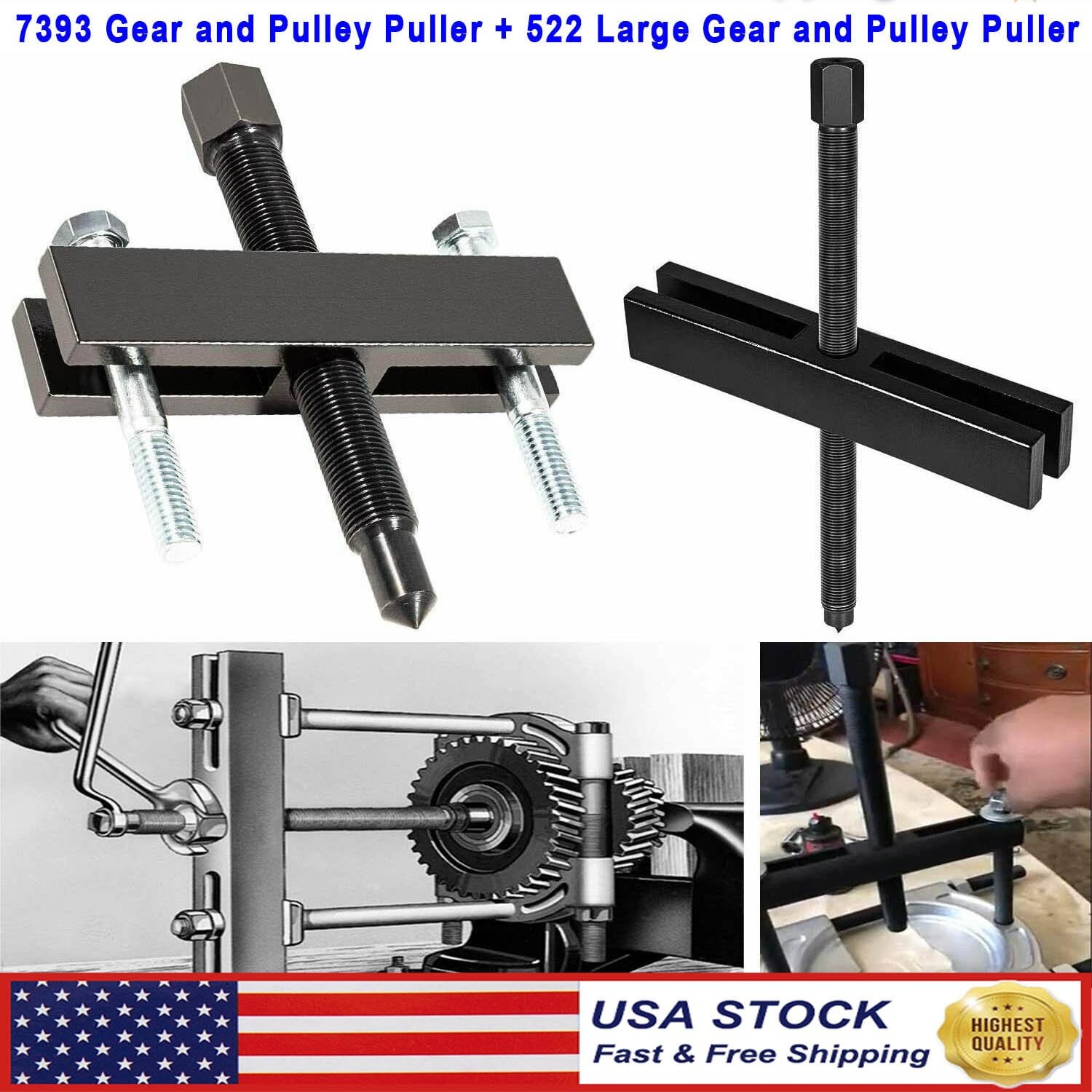 7393 Gear And Pulley Puller & Large Gear 522 And Pulley Puller With Tapped Holes