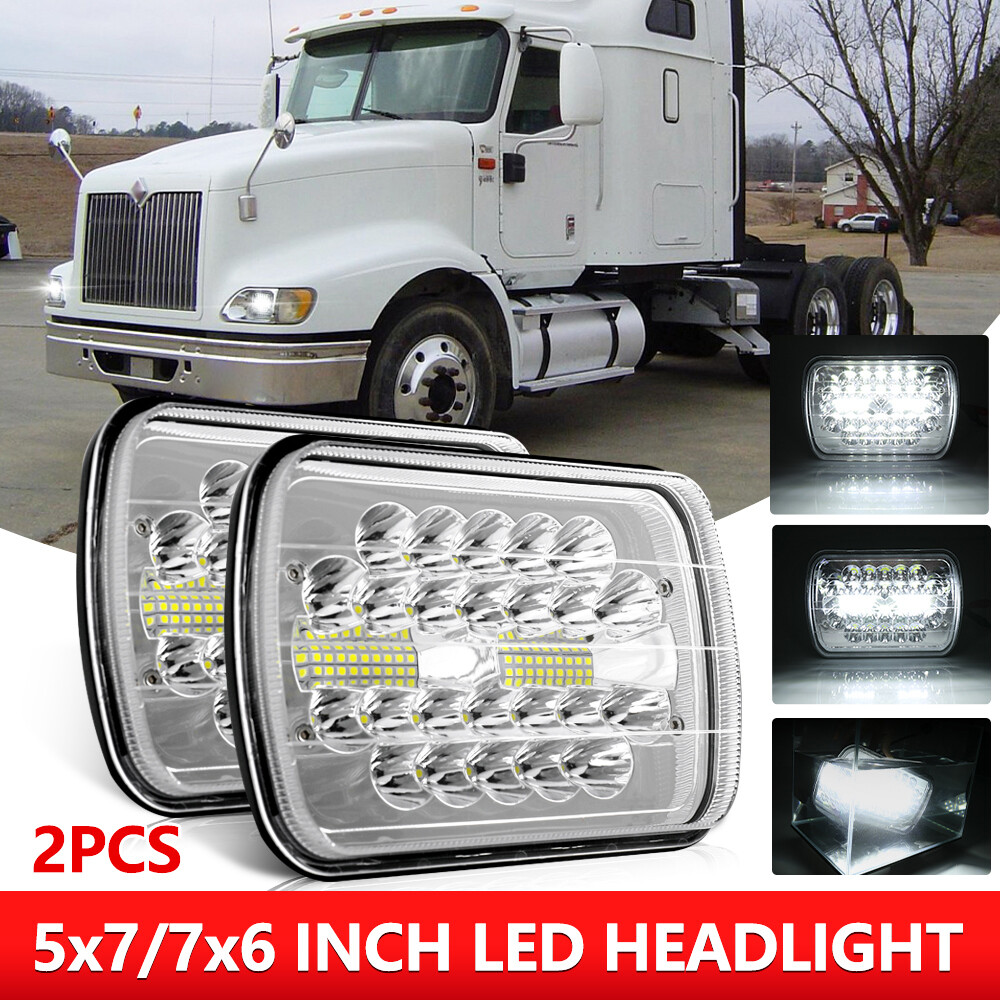 2PCS 5X7 7×6” INCH LED 180W Headlight For International Harvester 4700 4800 4900