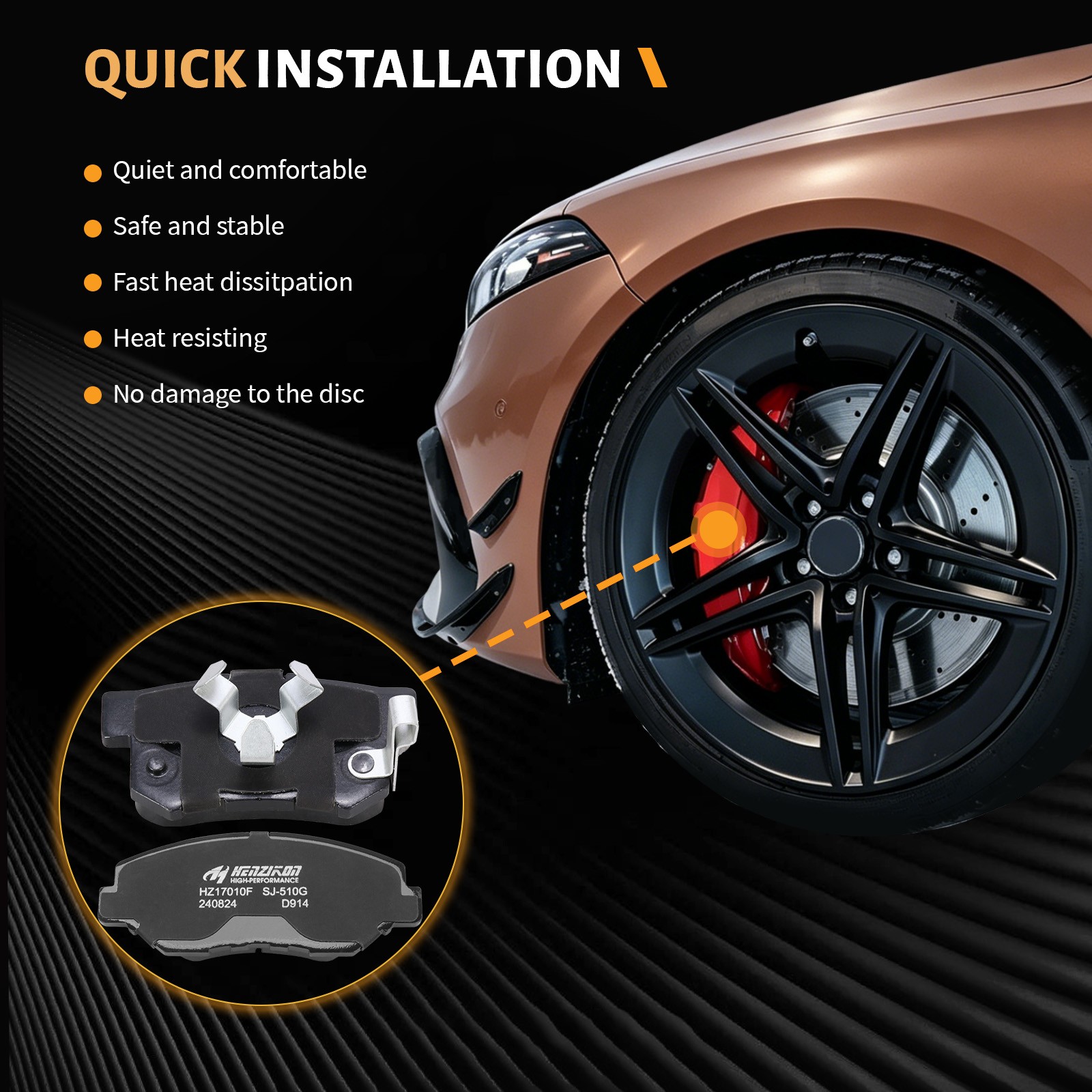 Front And Rear Ceramic Brake Pads Set P-914 P-1086 for 2005-2016 Honda CR-V 2.4L