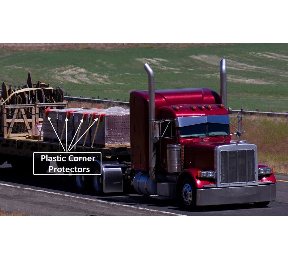 (50 Pack) V Shaped Board 4″ Red Plastic Corner Edge Protectors for Cargo Loads