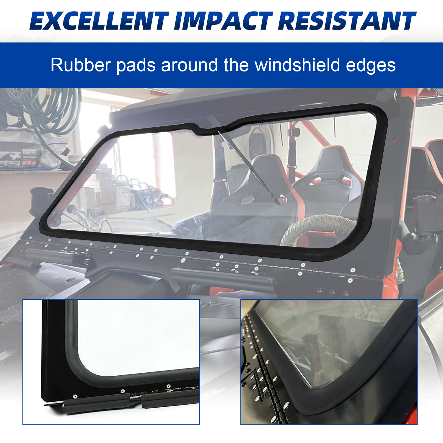 Front Glass Windshield & Aluminum Frame Fit 2019 + Honda Talon 1000R 1000X