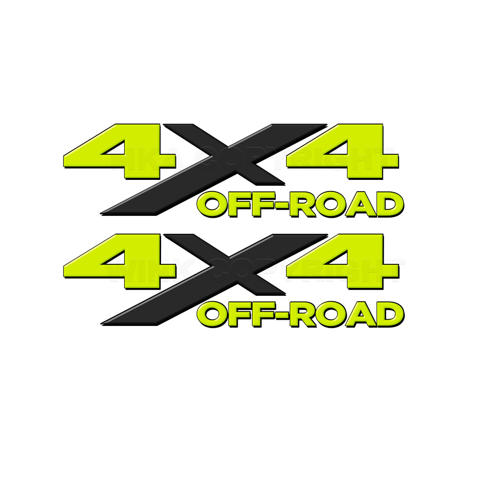 4×4 OFF ROAD Truck Side Decals -Yellow Truck Side Graphics -2 Pack AM15OR4bkx