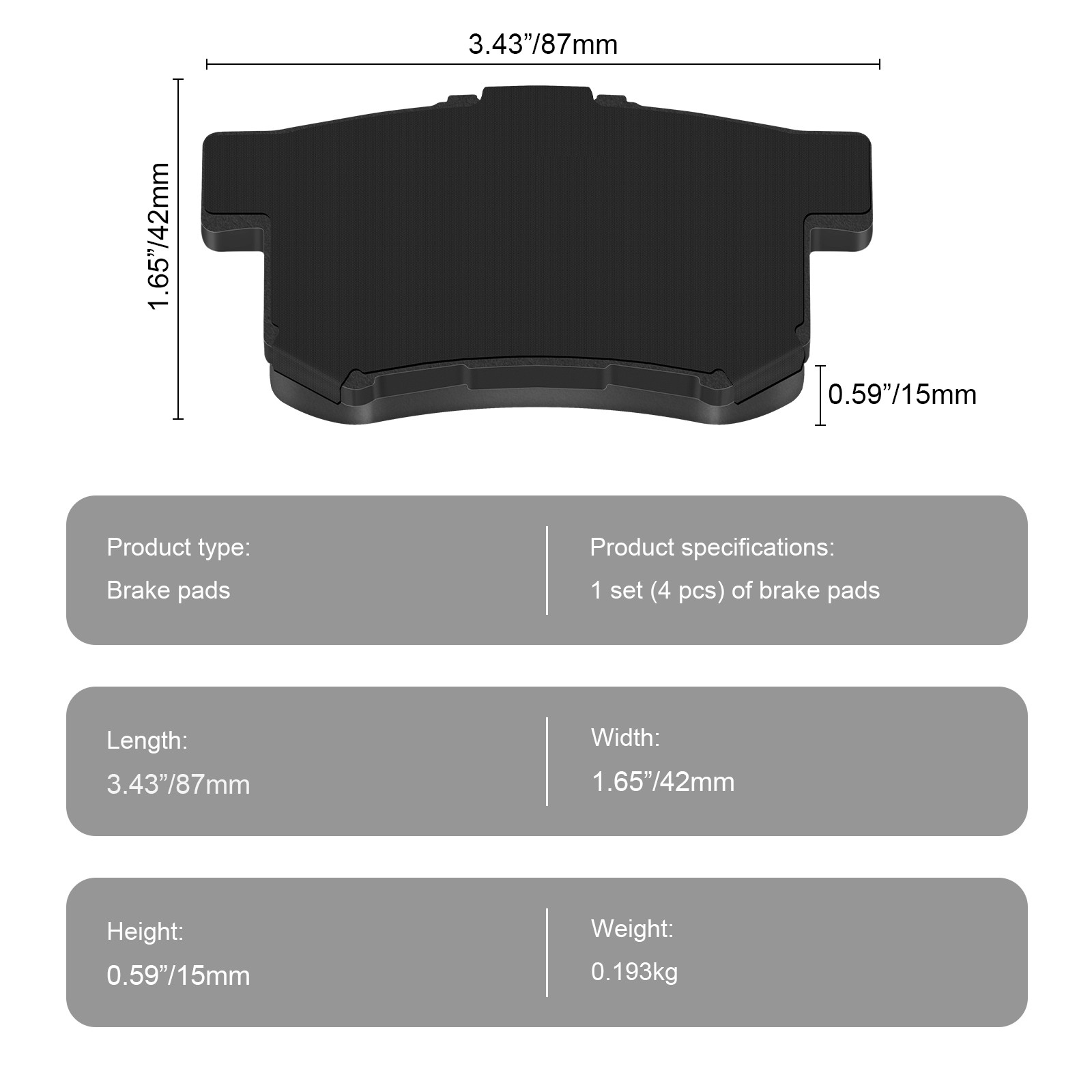 Front And Rear Ceramic Brake Pads Set P-914 P-1086 for 2005-2016 Honda CR-V 2.4L