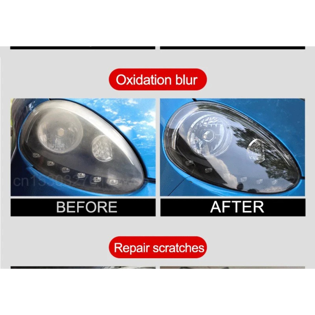 Car Headlight Restoration Set Fluid Repair Kit Plastic Light Polish Cleaner Fast