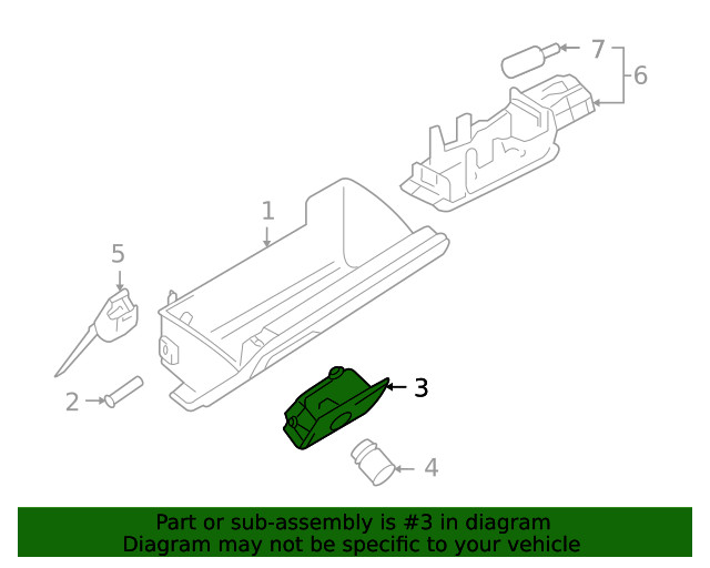 Genuine Volkswagen Glove Box Handle 1K1-857-147-D-3Q7