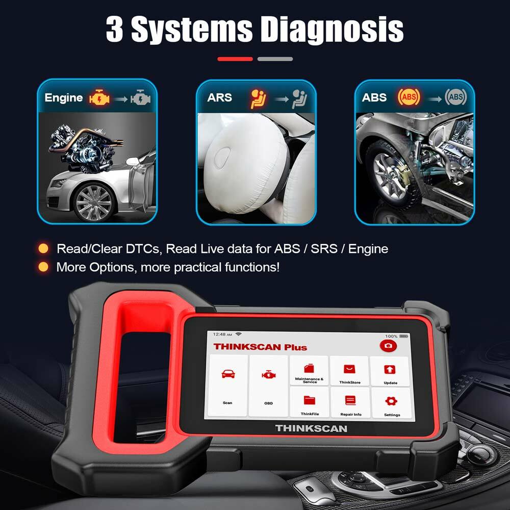 THINKCAR Thinkscan Plus S2 OBD2 Scanner Car ABS SRS ECM Diagnosis Oil DPF Reset