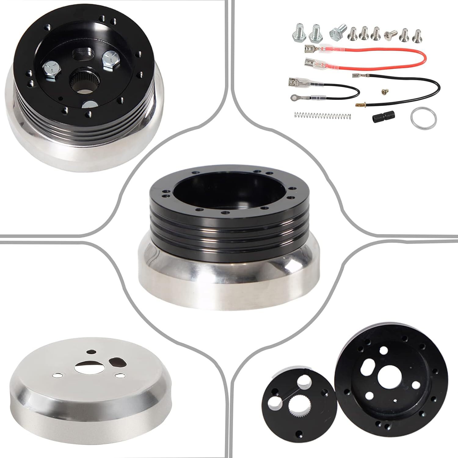 5 & 6 Hole Steering Wheel Polished Hub Adapter Flaming River Ididit For GM Chevy