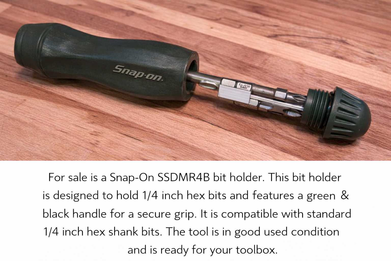 Snap-On SSDMR4B Ratcheting Screwdriver Bit Holder (3D Printed) – Holds 6 bits