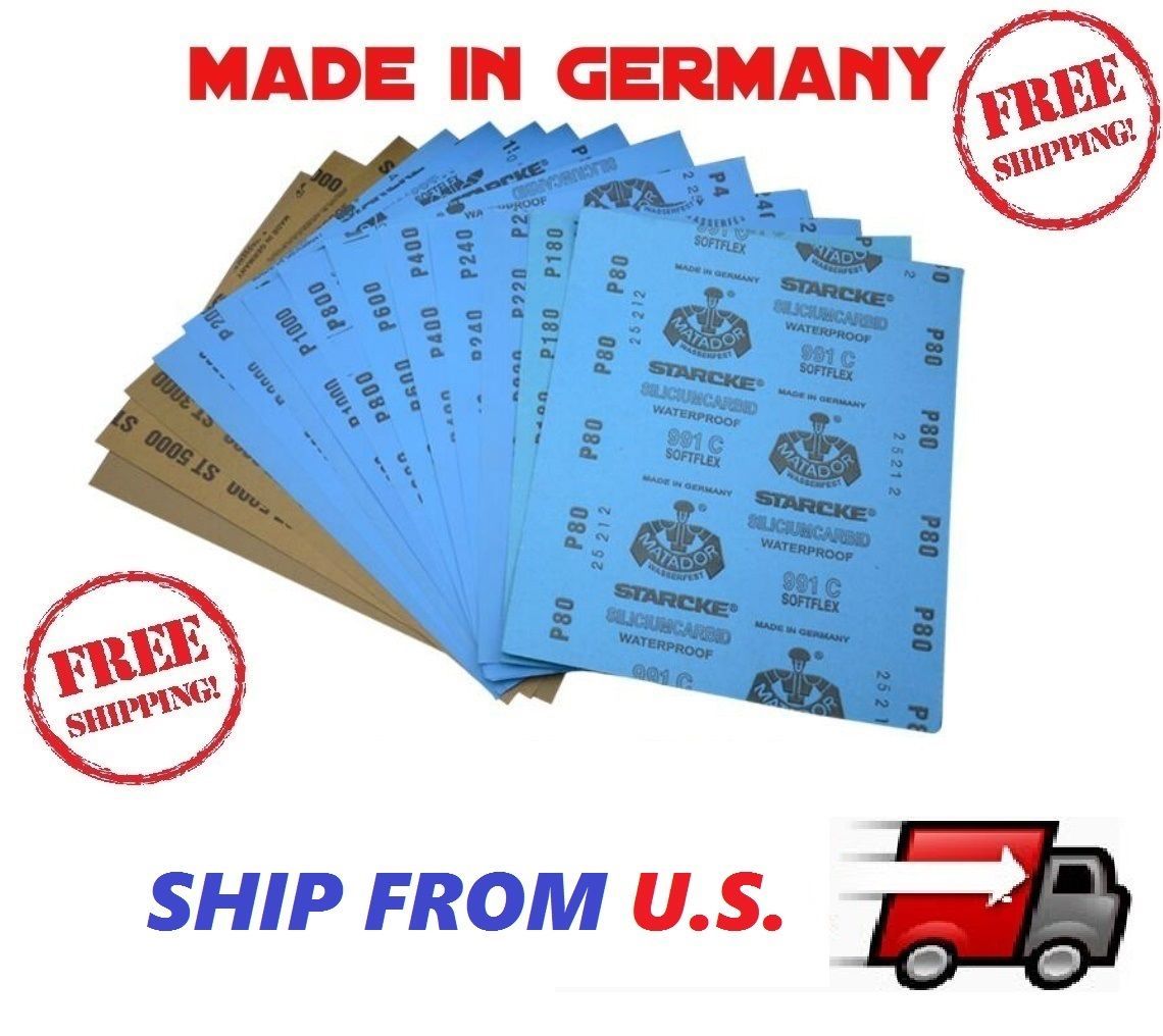 SANDING SHEETS Wet/Dry Silicon Carbide Waterproof Sandpaper Grits 9×11 STARCKE