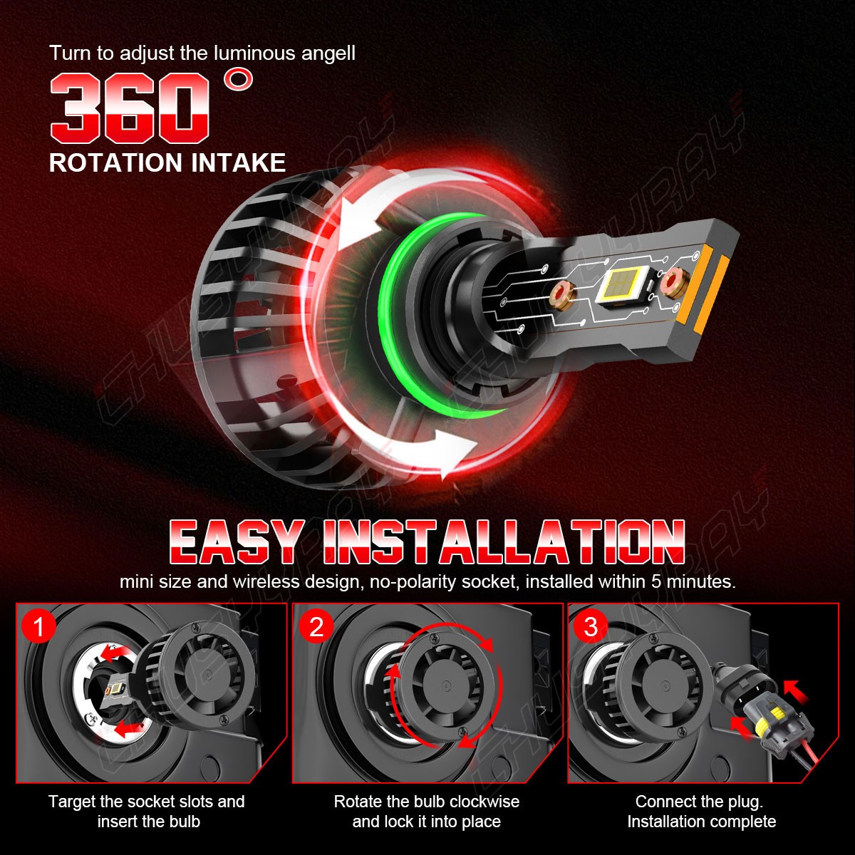 White For Honda Civic 2006-2011 LED Headlight High Low Beam Bulbs Combo Kit