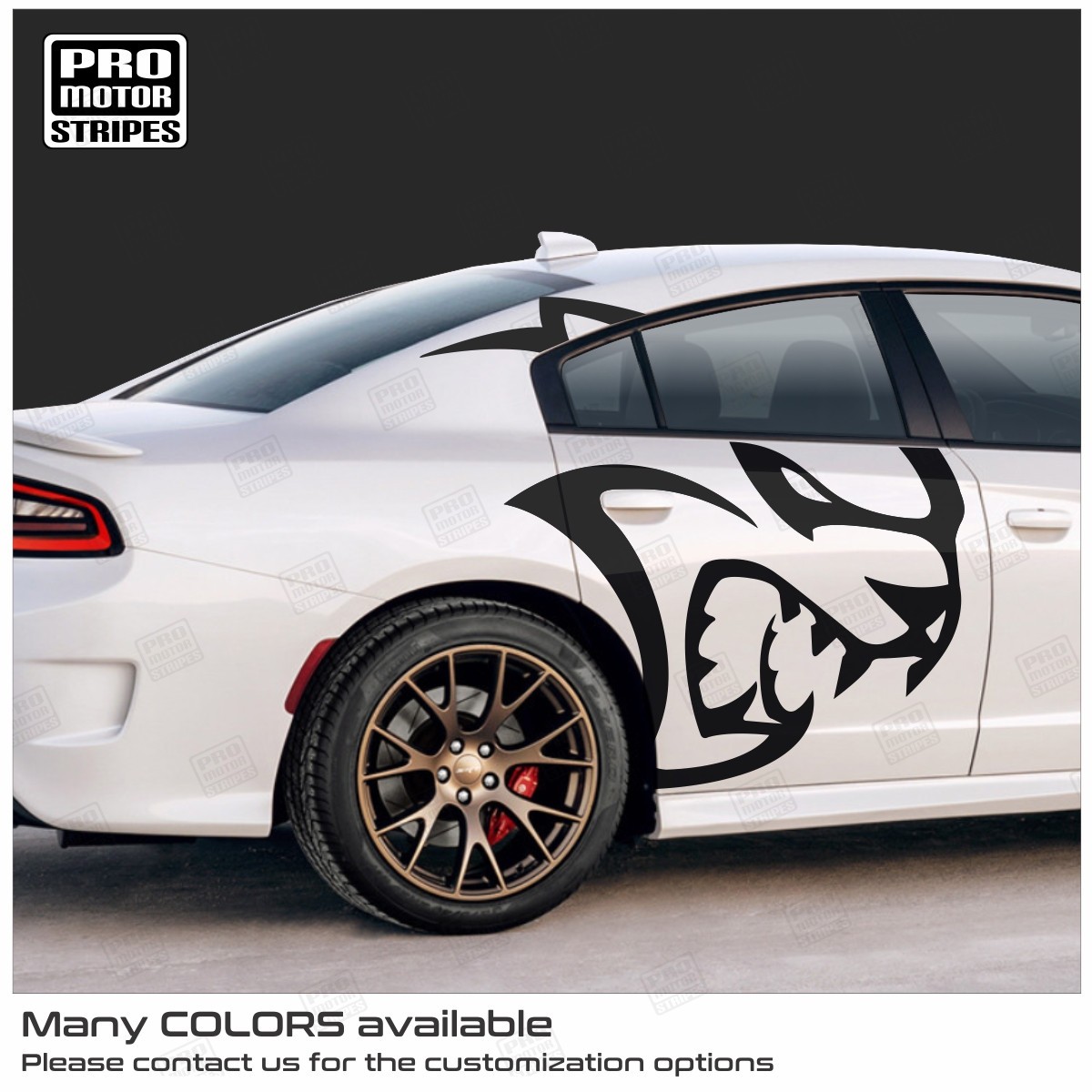 Dodge Charger 2006-2023 XL Hellcat Side Graphics Large Decals (Choose Color)