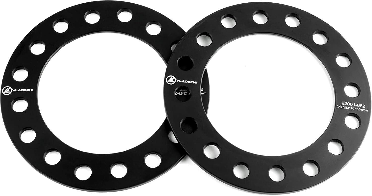2pc 6mm 8×6.5 8×170 8×180 Wheel Spacers 1/4″ for Chevy GMC Ford Dodge Ram 8 Lug