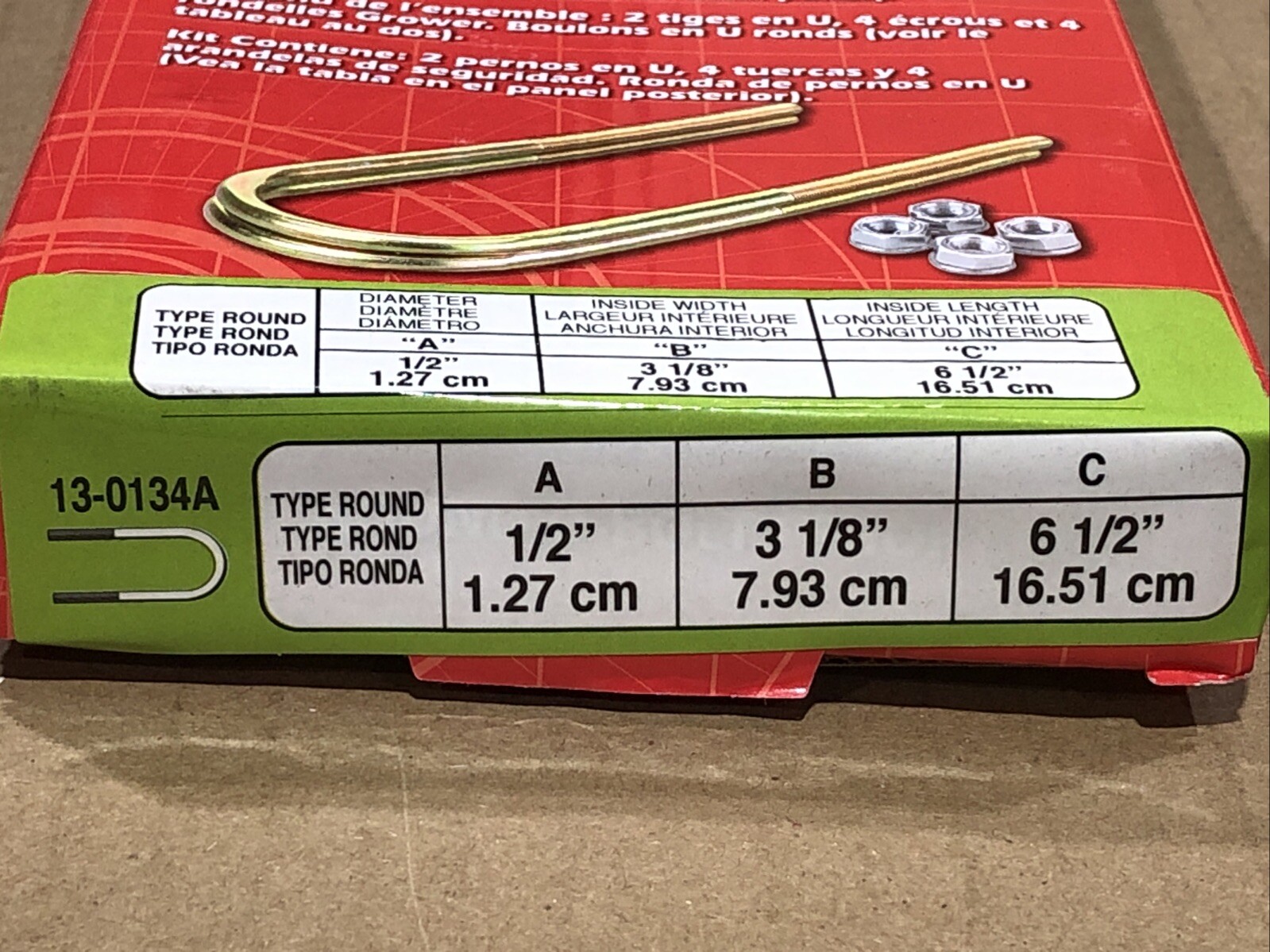Superior 13-0134A Leaf Springs U-Bolt Kit – 6-1/2″ X 3-1/8″ X 1/2″ New