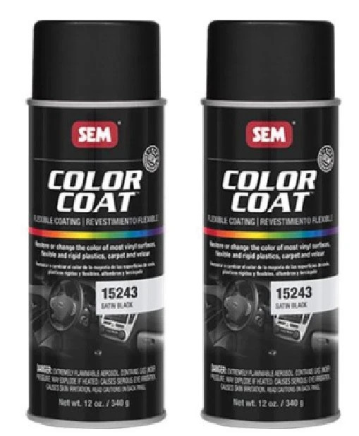 SEM 15243 Satin Black Color Coat – 12 oz. (2 Pack)