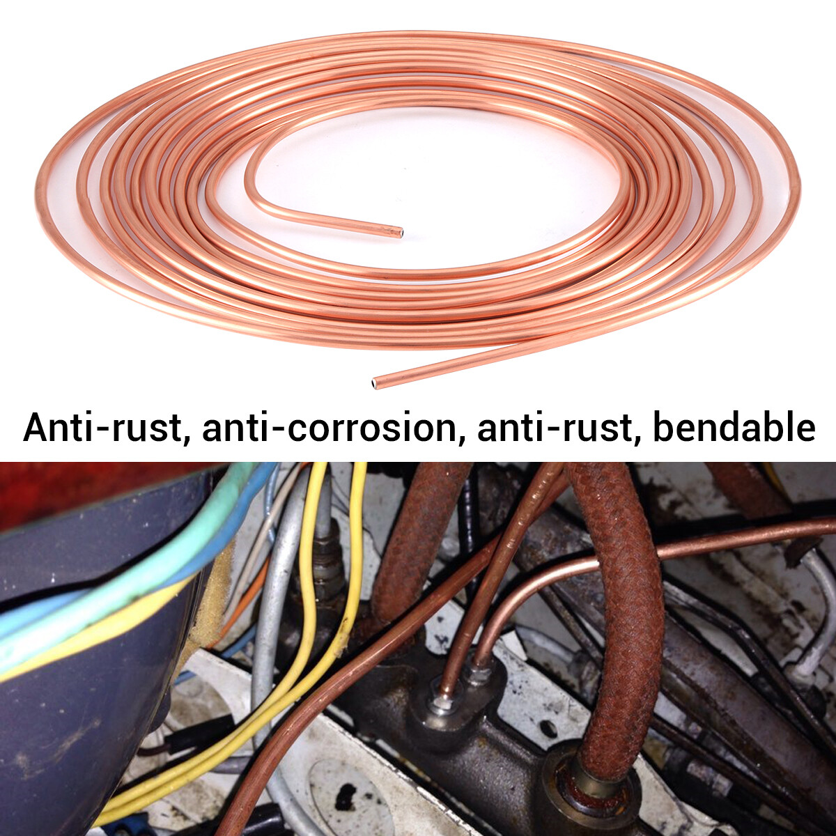 2 x Copper Nickel Brake Line Tubing Kit 3/16 OD 25 FT Coil Roll All Size Fitting