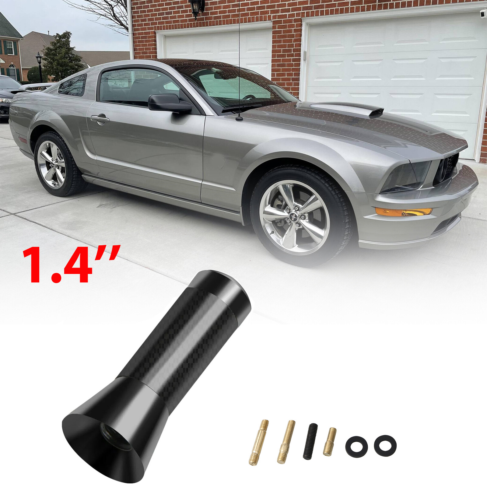 1.4″ Carbon Antenna Aerial For Ford Mustang GT 94-14 Bee Sting AM/FM Radio Mast
