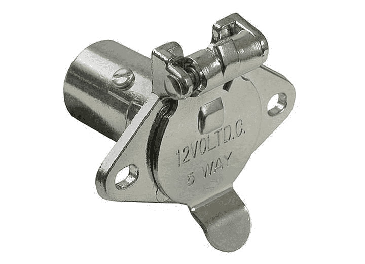 Pollak 11-502 Chrome Plated 5-Way Trailer Connector Socket – Vehicle End