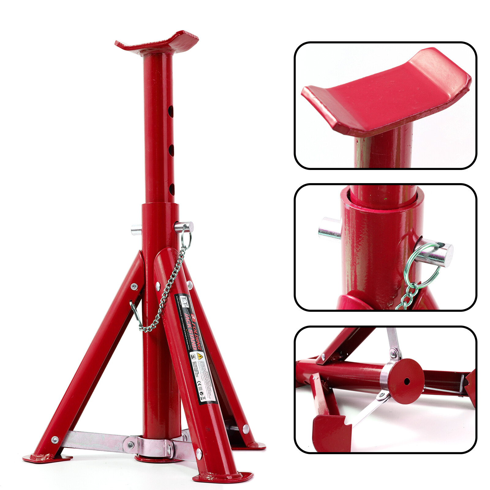 PAIR 6000lbs Folding Secure Lock Car Truck Axle Jack Stands Lifting Auto 3 Ton E