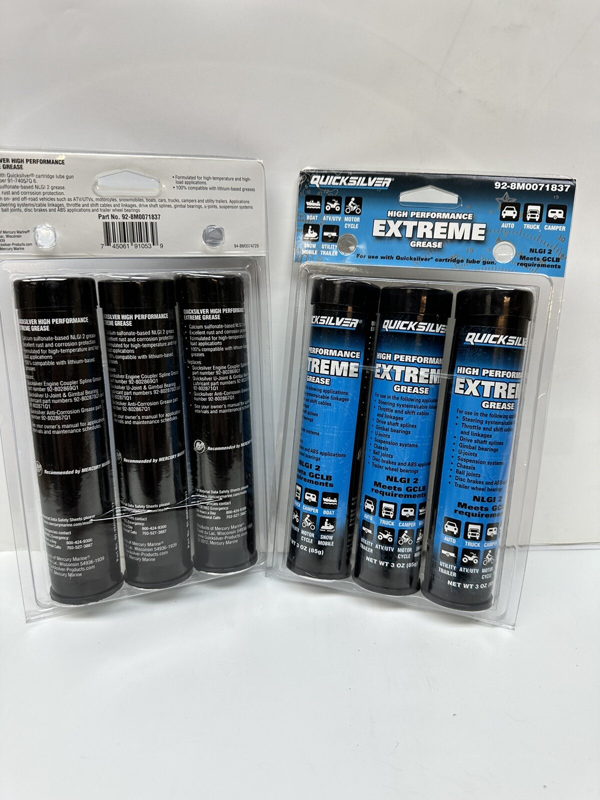 Mercury Quicksilver High Performance Extreme Grease, 3 – 3oz tubes, (2)-packs
