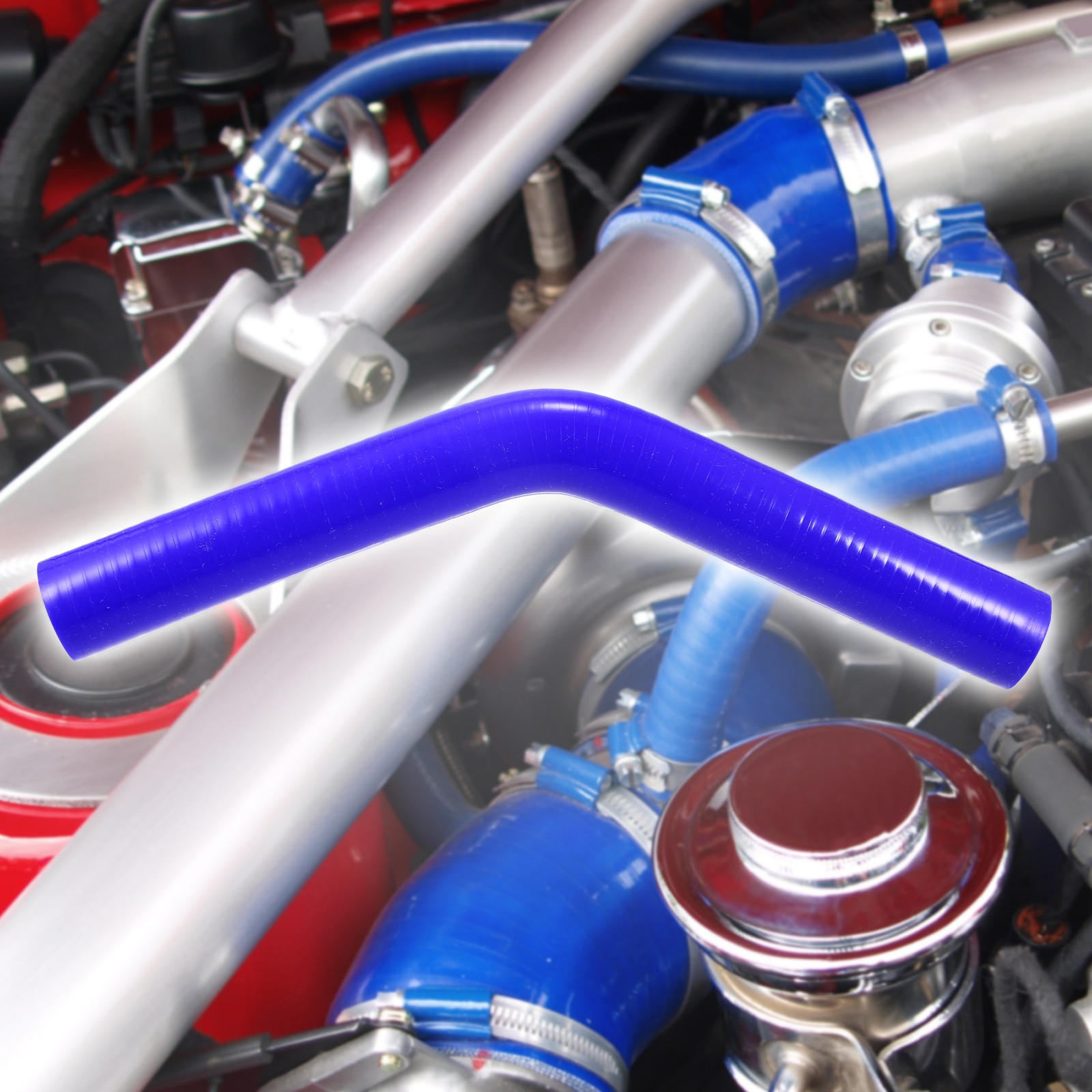 25mm 0.98″ 45 Degree Auto Elbow Coupler Silicone Hose Intercooler Tube Blue