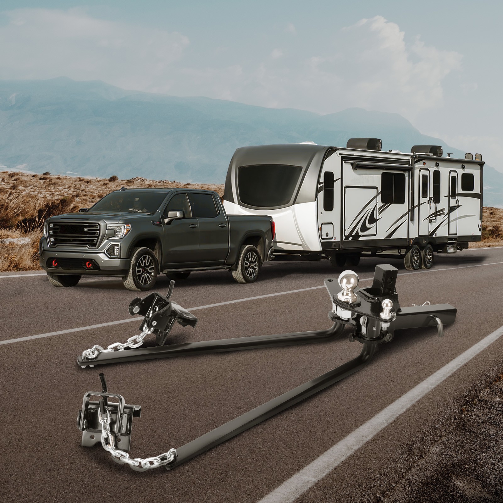 Weight Distribution Hitch with Sway Control Shank Ball 10000lbs 2-5/16 in Ball