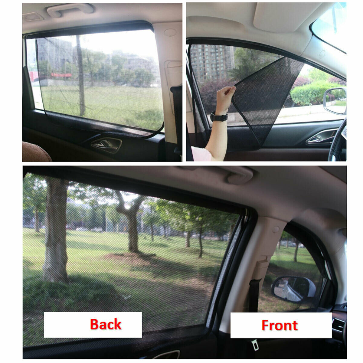 4× Magnetic Car Side Front Rear Window Sun Shade Cover Mesh Shield UV Protection