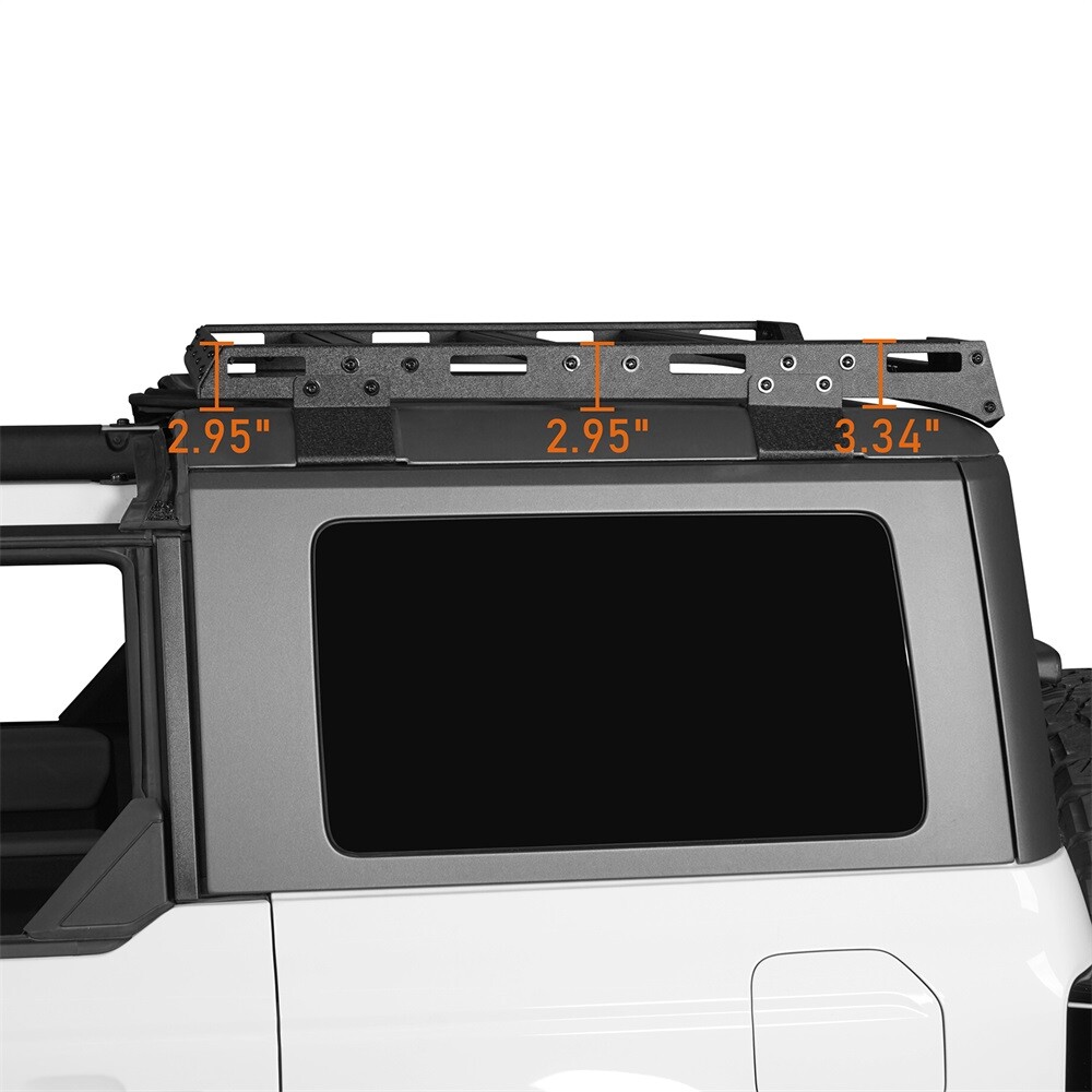 Half Roof Rack Cargo Carrier Luggage Basket Crossbar Fit 21-26 Ford Bronco 4Door