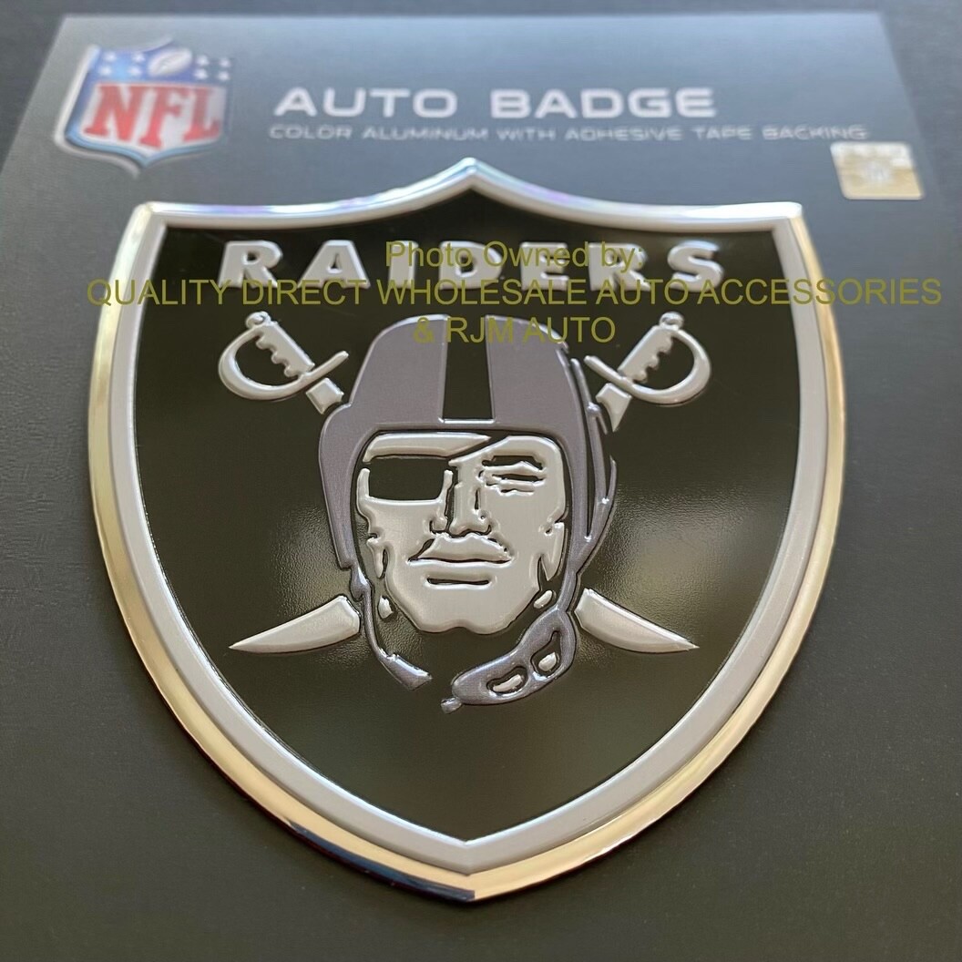 Las Vegas Raiders Metal Decal NFL Steel Auto Emblem Oakland Stocking Best Gift