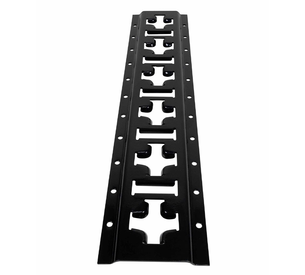 (8 Pack) Horizontal & Vertical Cross E-Track – 2 Feet – Black Powder Coated