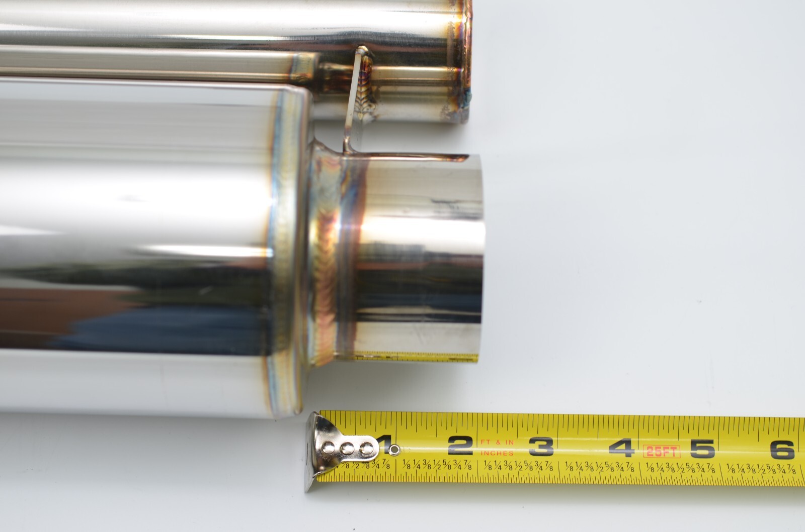 1320 ultra quiet QW resonator muffler stainless steel universal 2.5″ inlet & out